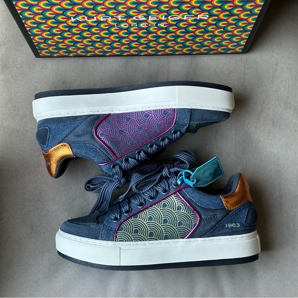 Kurt Geiger Southbank Blue Other Fabric Leather Sneakers US 9 EUR 40 - Picture 14 of 15